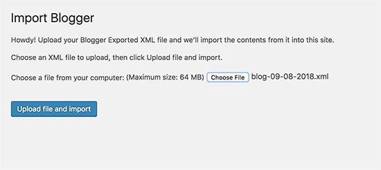 Загрузите файл для импорта