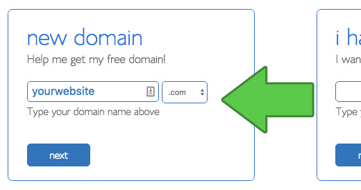 Выберите доменное имя для вашего сайта