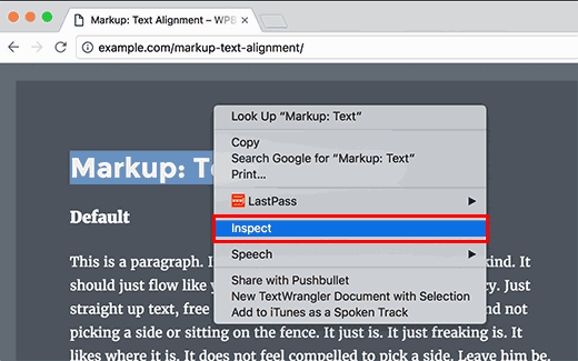 Открытие Inspect Element или инструментов разработчика в вашем браузере