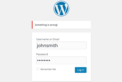 В WordPress нет подсказок для входа