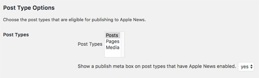 Тип сообщения Apple News WordPress