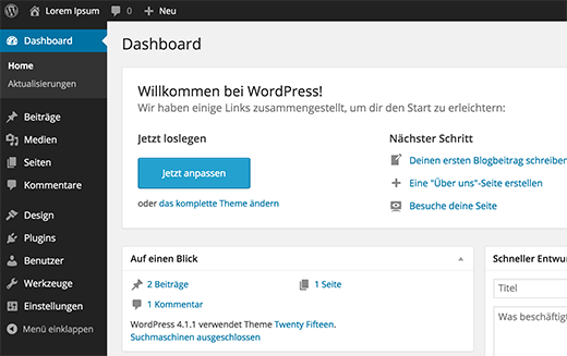 WordPress на немецком языке