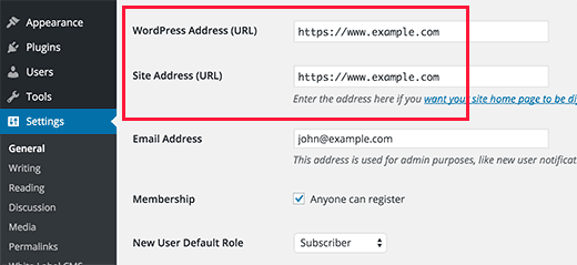 Настройка WordPress для использования HTTPS в URL-адресах нового веб-сайта