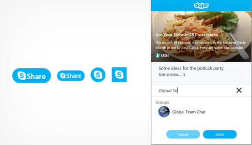 Кнопка Skype Share