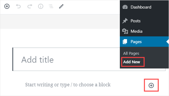 Создание новой страницы в WordPress и добавление к ней нового блока