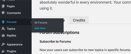 Добавить новый форум