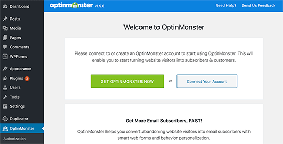 Подключить OptinMonster