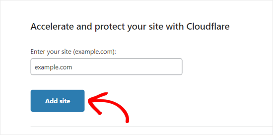 Добавить сайт в Cloudflare