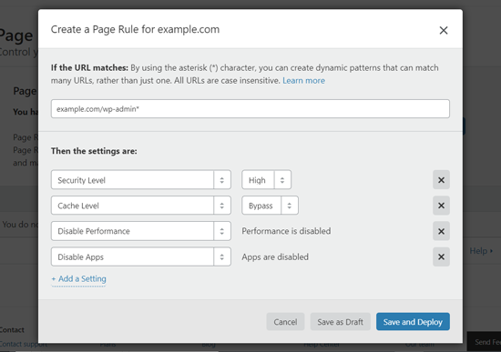 Создайте правило страницы для защиты панели управления WordPress на Cloudflare