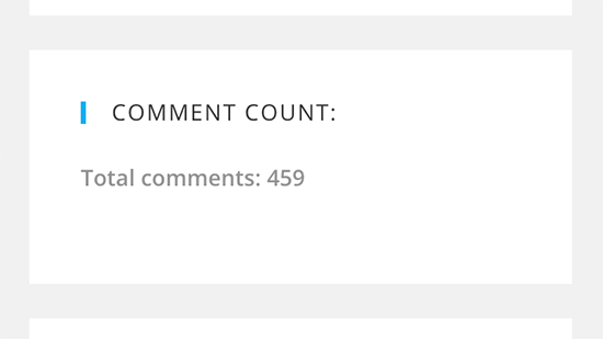 Количество комментариев на боковой панели в WordPress