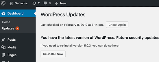 Обновляйте WordPress