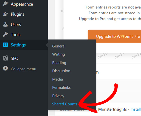 Общие счетчики меню WordPress