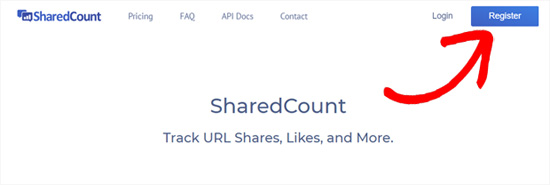 Зарегистрируйтесь на SharedCounts com
